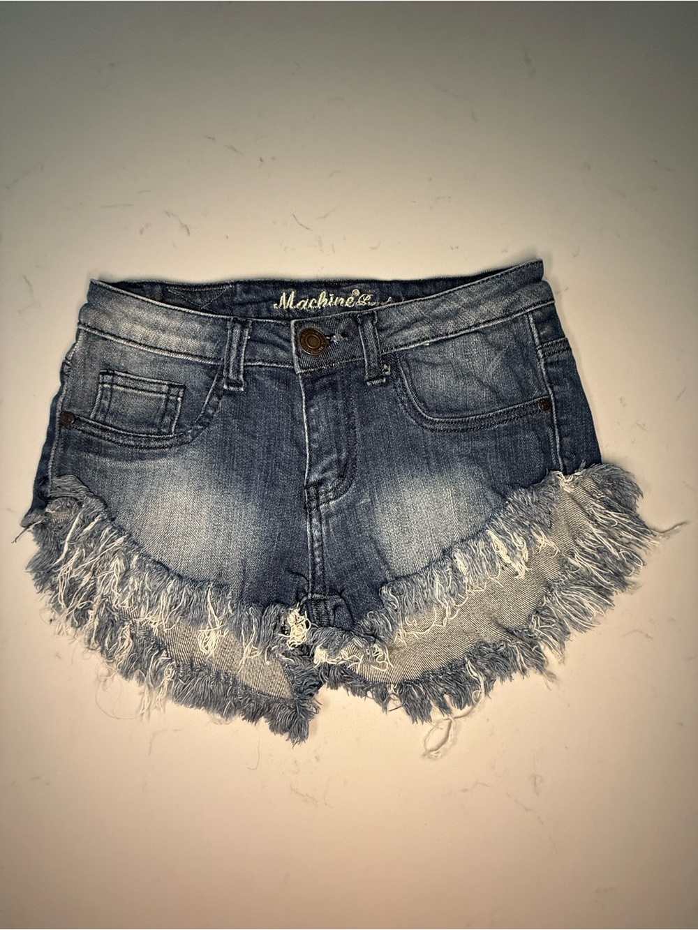 Machine Distressed Frayed Hem Daisy Dukes
